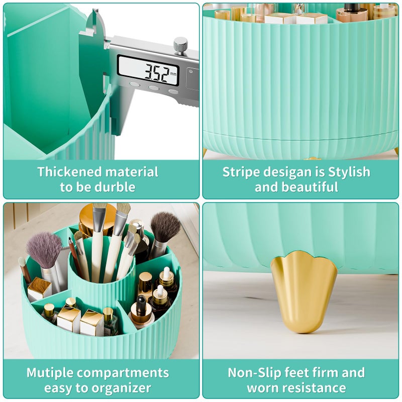 fanado 360 Rotate Makeup Brush Holder Organizer, Makeup Organizers Countertop, Makeup organization and Skincare Storage for Vanity, Desktop, Bathroom (Mint Green) - Image 5